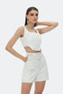 Snowdrop square collar crop top