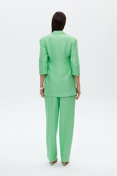 Keely green hıgh waıst wıde leg trousers