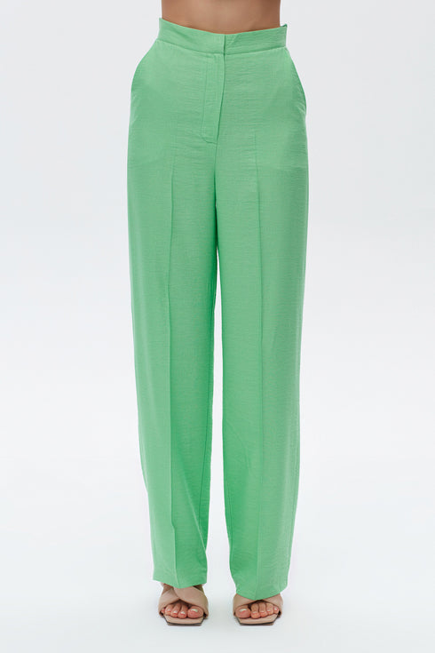Keely green hıgh waıst wıde leg trousers
