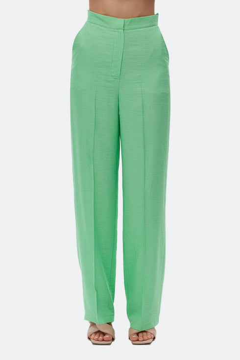 Keely green hıgh waıst wıde leg trousers