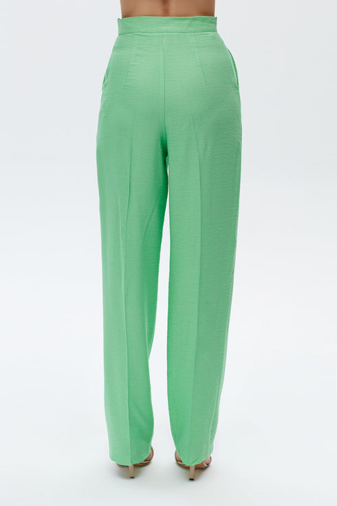 Keely green hıgh waıst wıde leg trousers