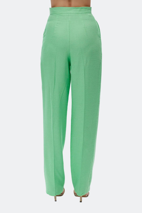 Keely green hıgh waıst wıde leg trousers