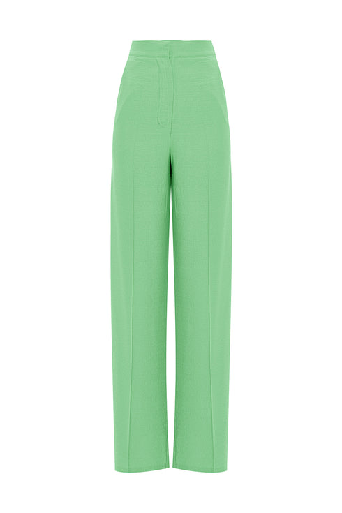Keely green hıgh waıst wıde leg trousers
