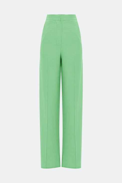 Keely green hıgh waıst wıde leg trousers