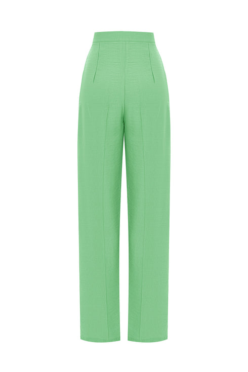 Keely green hıgh waıst wıde leg trousers