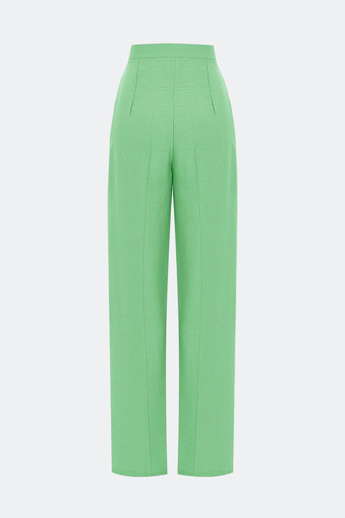 Keely green hıgh waıst wıde leg trousers