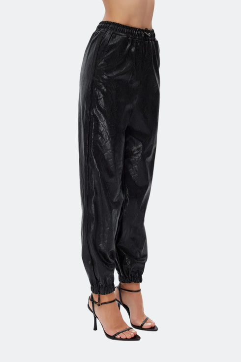 Medusa zipper detailed trousers