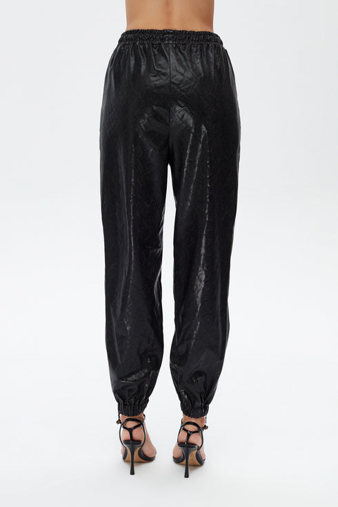 Medusa zipper detailed trousers