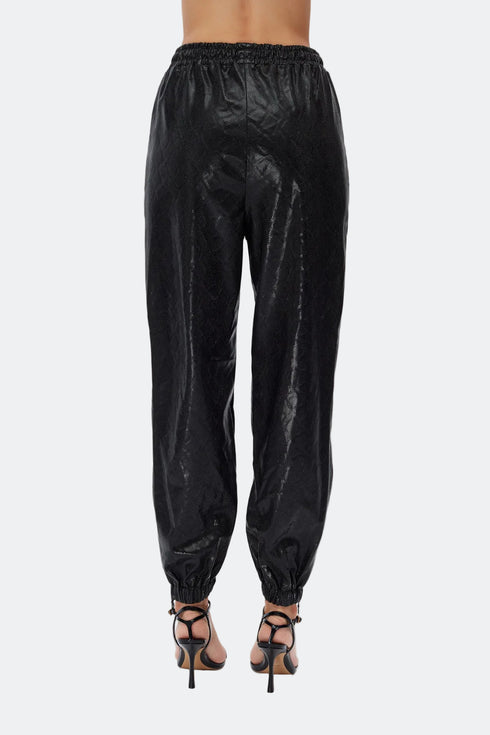Medusa zipper detailed trousers