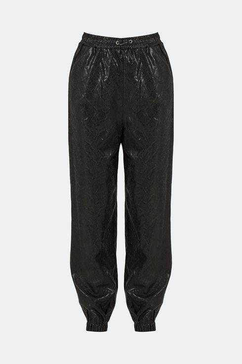 Medusa zipper detailed trousers