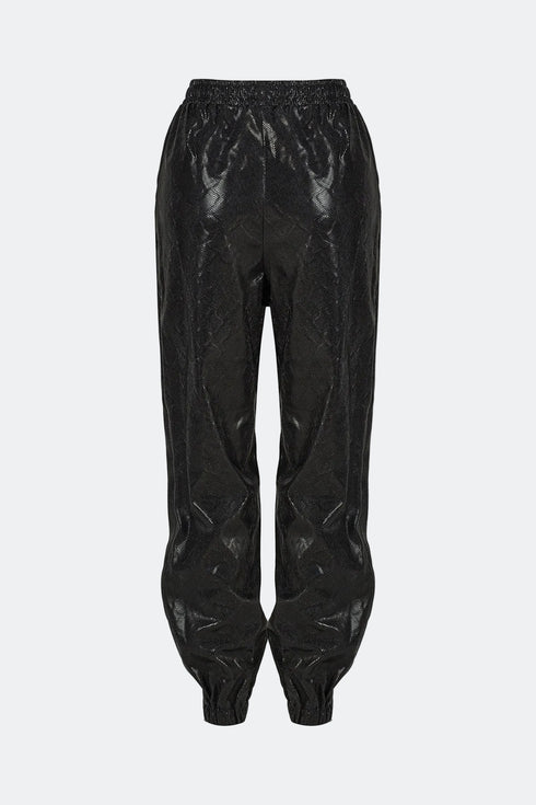 Medusa zipper detailed trousers