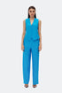 Azure blue high waist wide leg trousers