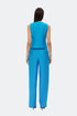 Azure blue high waist wide leg trousers