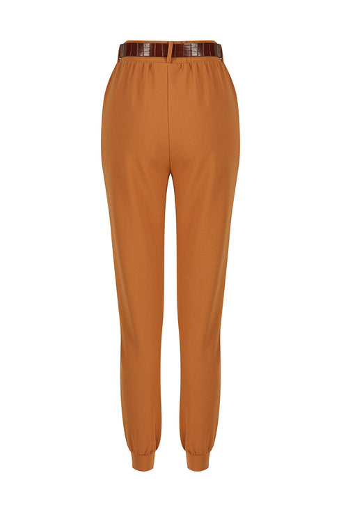 Belt detailed comfort pants