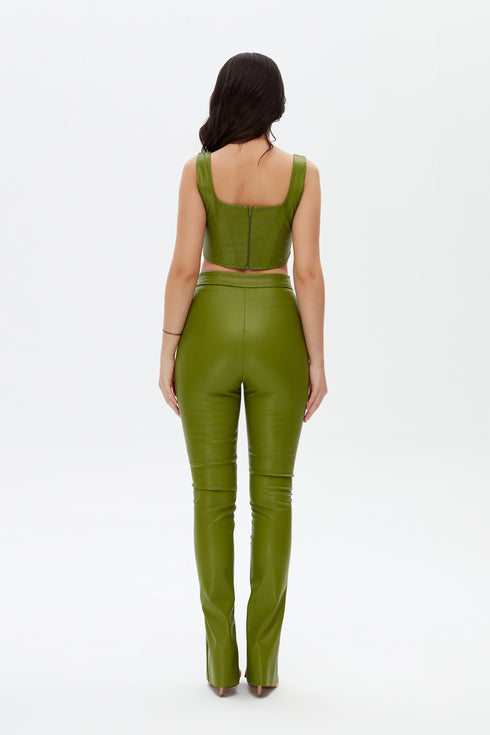 Delhi vegan leather high waist tights