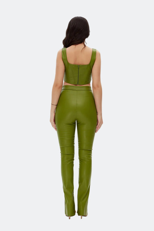 Delhi vegan leather high waist tights