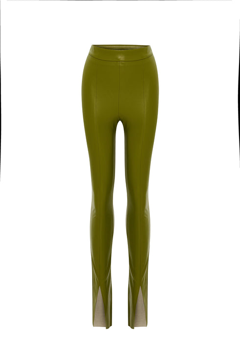 Delhi vegan leather high waist tights