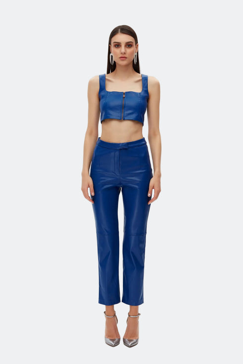 Egyptıan blue high waist trousers