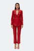 Firebrick vegan leather flared trouser