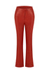 Firebrick vegan leather flared trouser