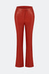 Firebrick vegan leather flared trouser