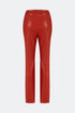 Firebrick vegan leather flared trouser