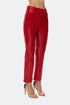 Firebrick vegan leather flared trouser