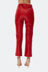 Firebrick vegan leather flared trouser