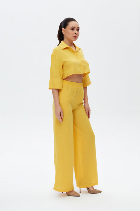 Shell Yellow Loose Fit Trousers