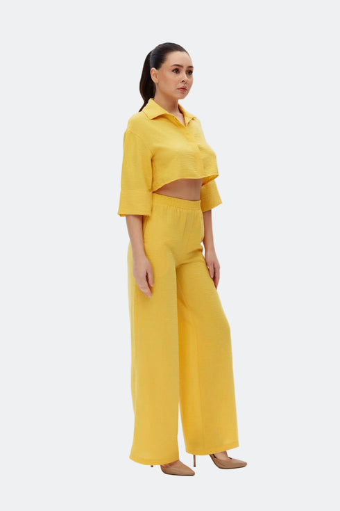 Shell Yellow Loose Fit Trousers