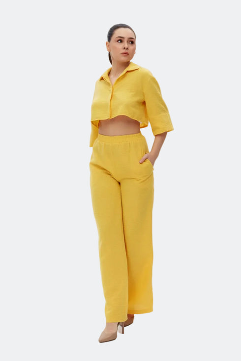 Shell Yellow Loose Fit Trousers