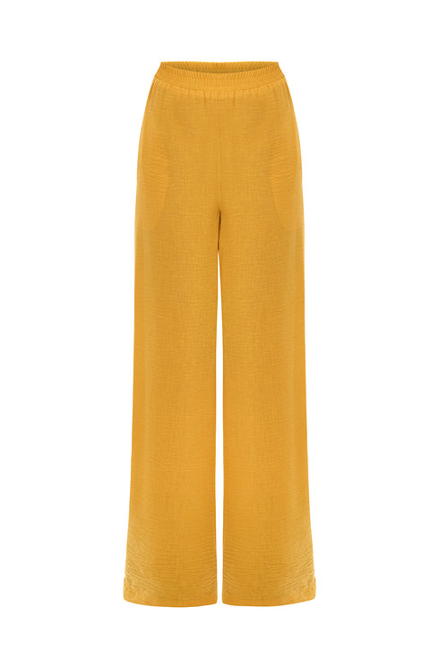 Shell Yellow Loose Fit Trousers