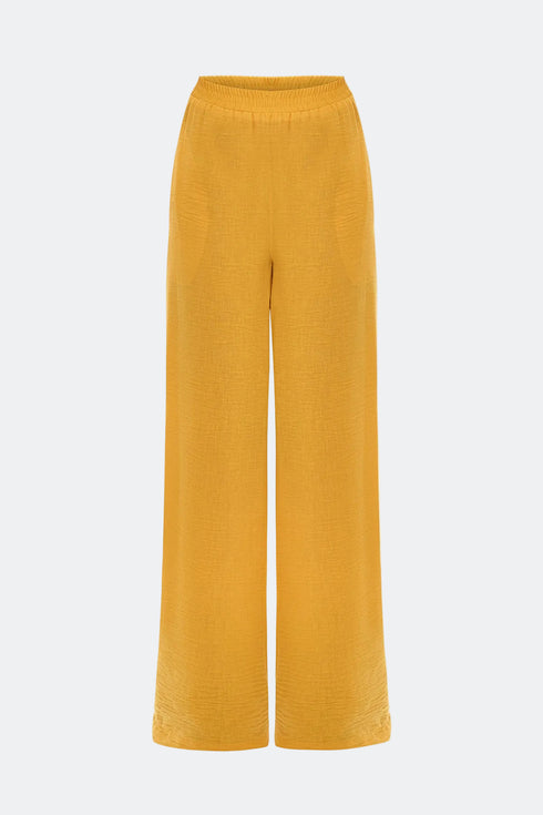 Shell Yellow Loose Fit Trousers