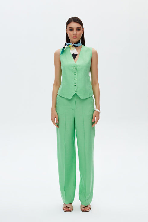 Keely green v neck vest