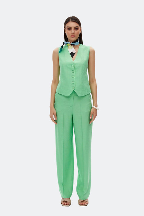 Keely green v neck vest