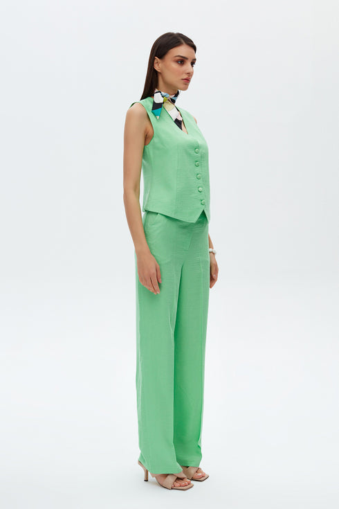 Keely green v neck vest