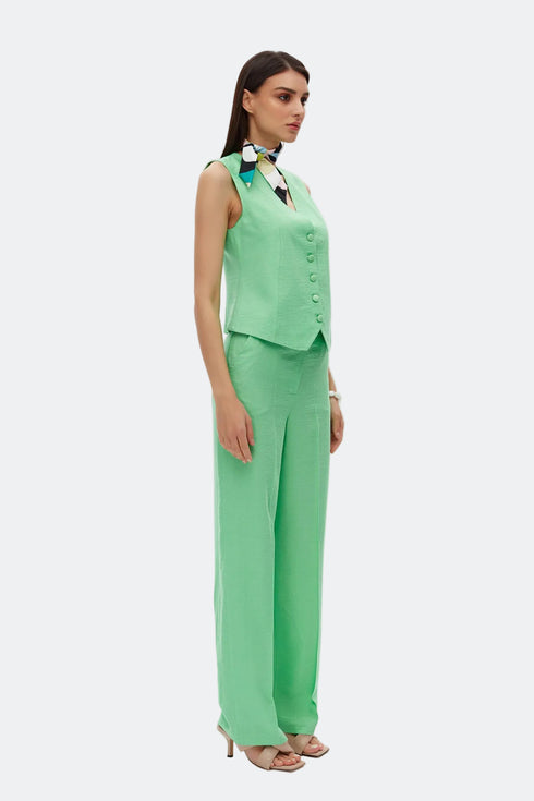 Keely green v neck vest