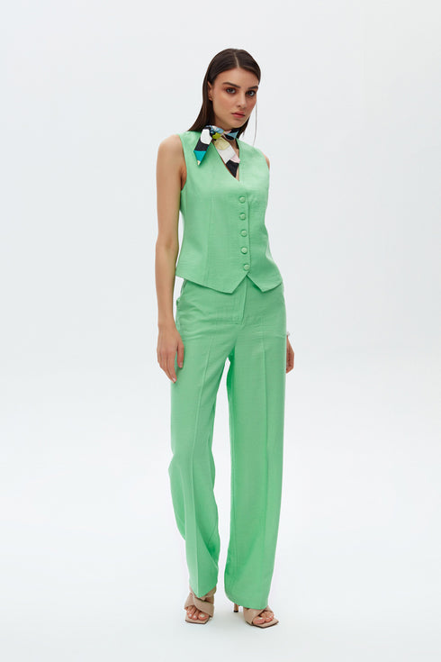 Keely green v neck vest