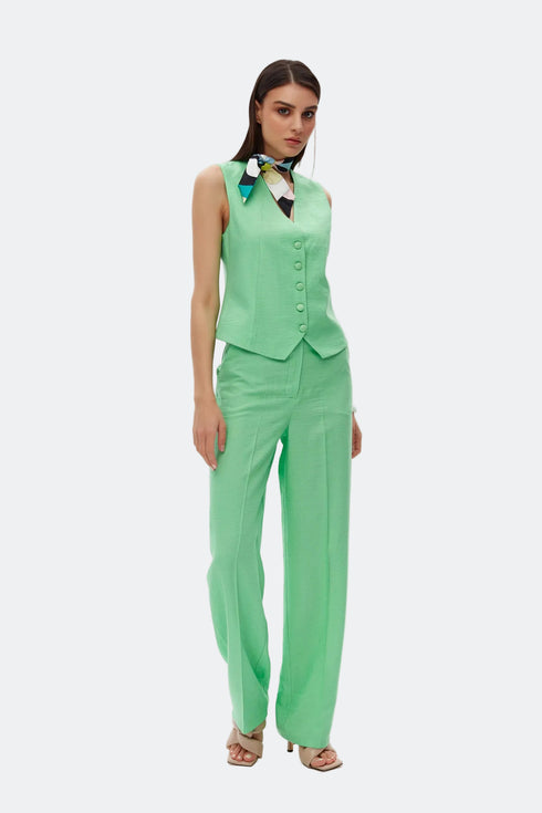 Keely green v neck vest