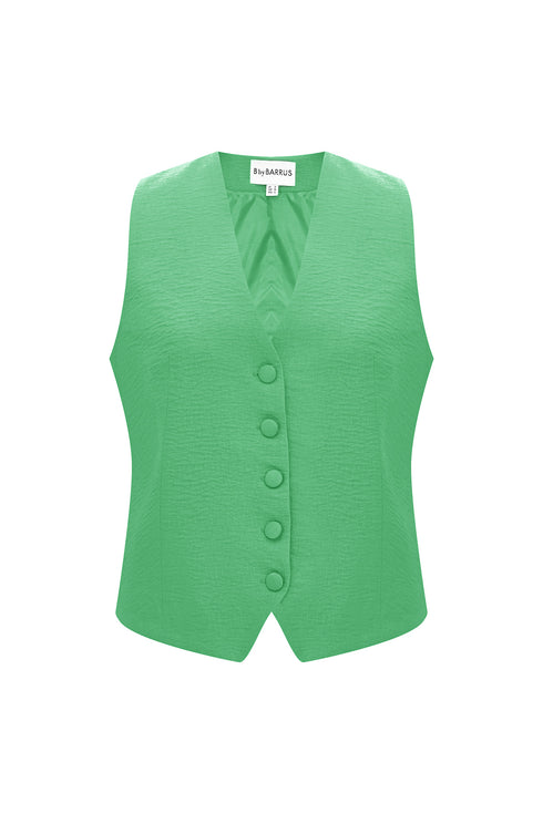 Keely green v neck vest