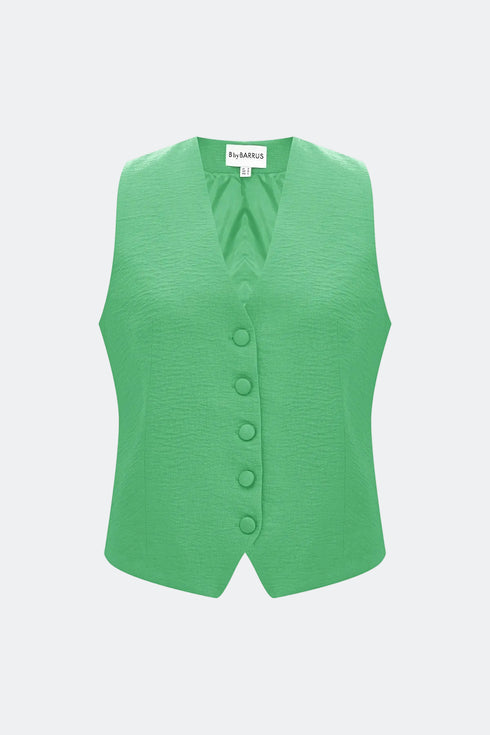 Keely green v neck vest