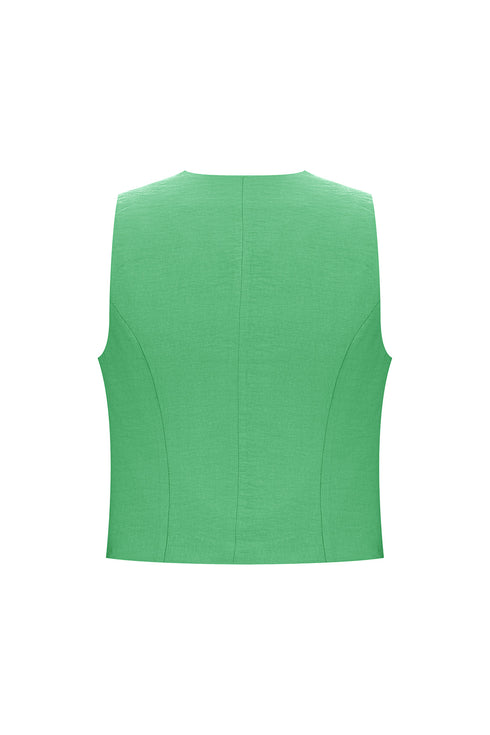 Keely green v neck vest