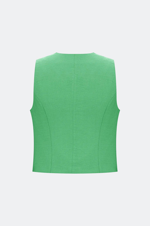 Keely green v neck vest