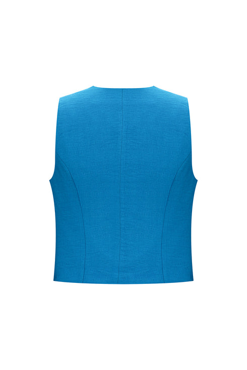 Azure blue v neck vest