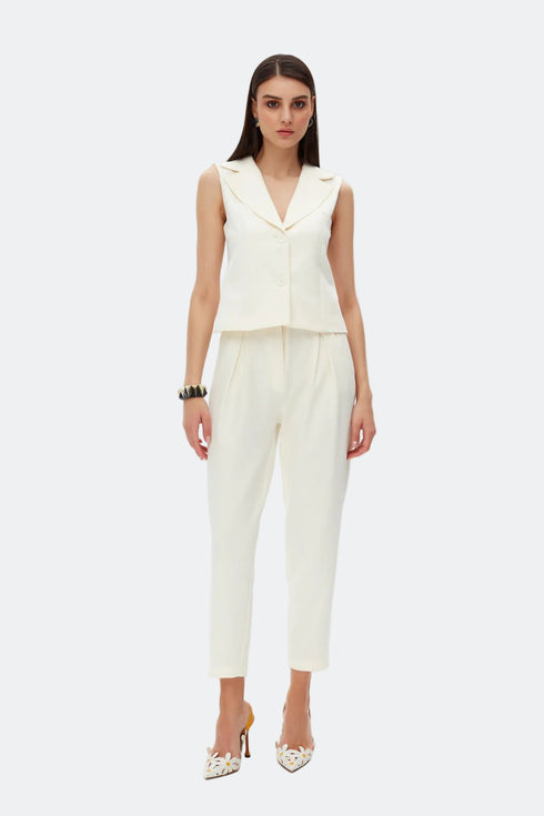 White jasmine v neck vest