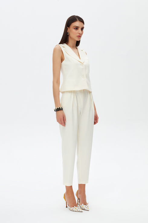 White jasmine v neck vest