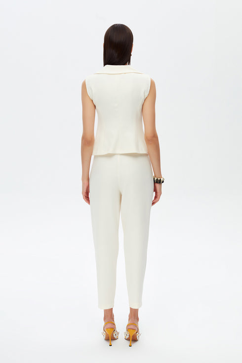 White jasmine v neck vest