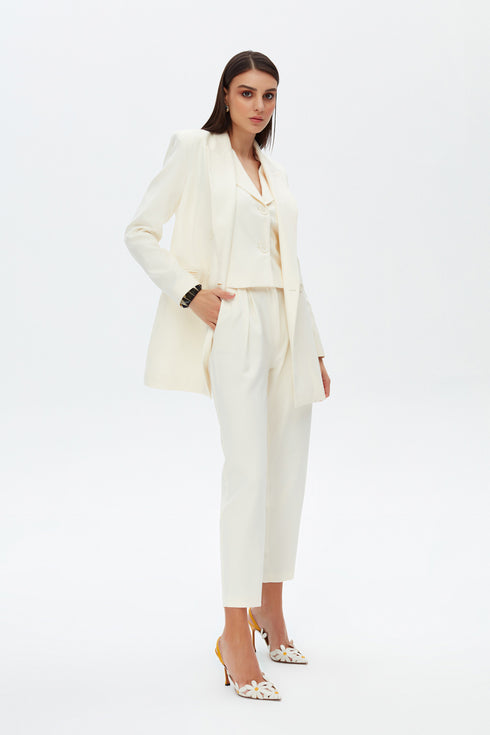 White jasmine v neck vest