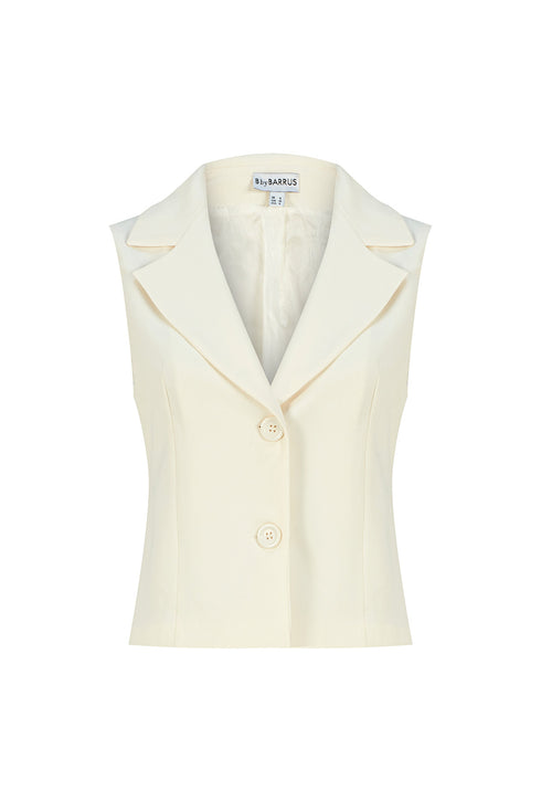 White jasmine v neck vest