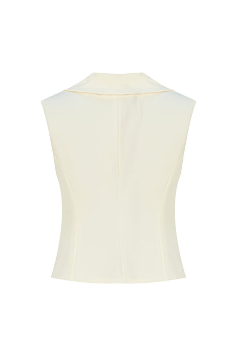 White jasmine v neck vest